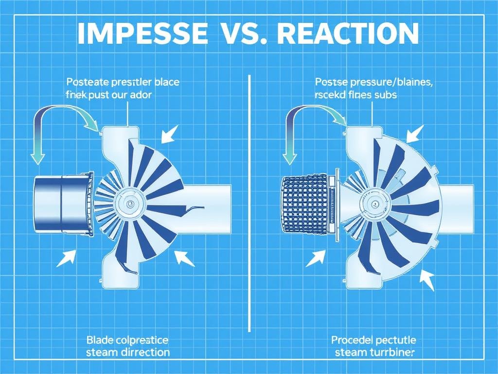 Comparison of impulse and reaction steam turbine blade designs Comparison of impulse and reaction steam turbine blade designs