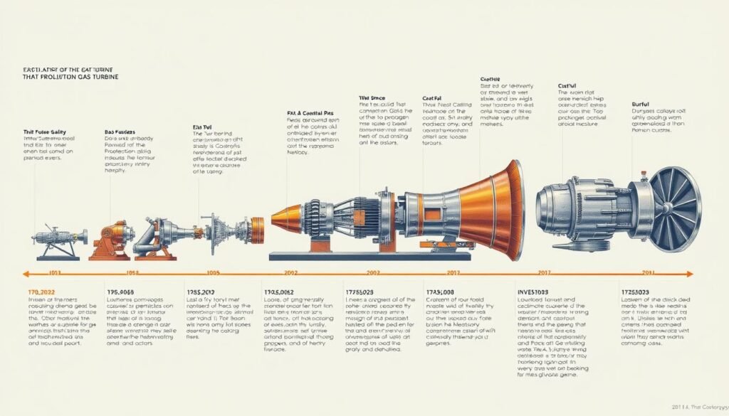 Early gas turbine development showing historical progression of gas turbine technology