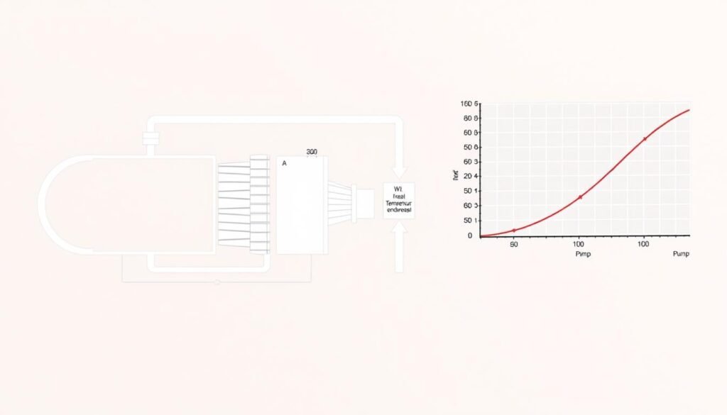Rankine cycle diagram for steam turbine power generation with efficiency factors highlighted Rankine cycle diagram for steam turbine power generation with efficiency factors highlighted