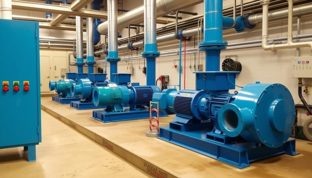 Centrifugal pump installed in a water treatment facility showing real-world application Centrifugal pump installed in a water treatment facility showing real-world application