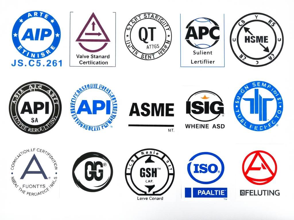 Various industry standard certification marks for valve manufacturing Various industry standard certification marks for valve manufacturing